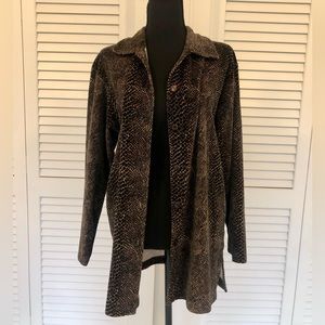Snake Skin Soft Button Down Long Sleeve Blouse!